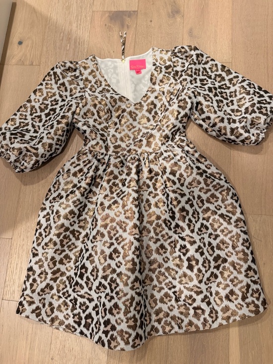 Lilly Pulitzer Dresses & Skirts - Lilly Pulitzer White and Brown Leopard-Print Midi Dress